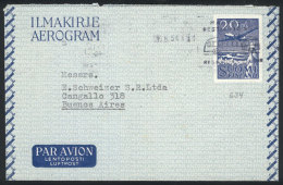 20Mk. Aerogram Sent From Helsingfords To Argentina On 9/AU/1951, VF Quality! - Andere & Zonder Classificatie