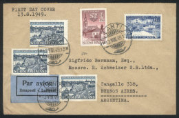 Airmail Cover Franked By Sc.285/287, Sent From Lahti To Argentina On 13/AU/1949 (first Day Of Issue), VF Quality! - Other & Unclassified