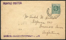 2/JUL/1929 SUVA - Argentina: Cover With Printed Matter, Franked With ½p., With Buenos Aires Arrival... - Fidschi-Inseln (...-1970)