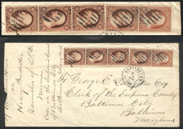 Cover Sent From Burlington To Baltimore On 3/MAY/1861 Franked With 15c., Very Interesting! - Poststempel