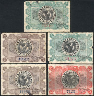 PIERCYS EXPRESS Co. Ltd.: 5 Old And Fantastic Stamps Of Between 10c. And 25c., Topic HORSES, With Defects But Very... - Lokalausgaben