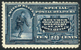 Sc.E4, 1894 10c. Blue, Unwatermarked, Mint, With Defects Visible On Back (crease And Thin), Good Front, Catalog... - Special Delivery, Registration & Certified