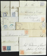 10 Letters And Folded Covers Used Between Circa 1870 And 1873, Interesting Postmarks, VF General Quality! - Andere & Zonder Classificatie