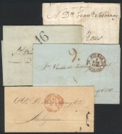 4 Entire Letters Or Folded Covers Used Between 1816 And 1855, Interesting Marks, VF Quality! - Autres & Non Classés