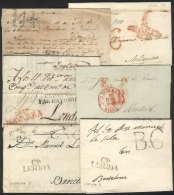 6 Folded Covers Or Entire Letters Posted Between 1816 And 1846, All With Interesting Markings (almost All Pre-stamp... - Autres & Non Classés