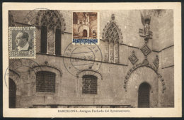 Maximum Card Of FE/1936: Barcelona, Old Facade Of The City Council, VF Quality - Cartes Maximum