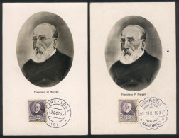 2 Maximum Cards Of 1933 And 1935, Francisco PI MARGALL, Politician And Writer, VF - Maximumkarten