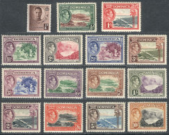 Sc.97/111, 1938/47 Complete Set Of 15 Values, Mint With Tiny And Barely Visible Hinge Marks (appear MNH), VF... - Dominique (...-1978)