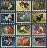 Sc.506/517, 1960 Goldfish, Cmpl. Set Of 12 Values, Used, VF Quality, Catalog Value US$100. - Other & Unclassified