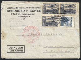 Airmail Cover Sent From Praha To Argentina On 21/JUN/1938, By Germany DLH, With Large Postage Of 62.50K., Fine... - Autres & Non Classés