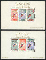 Sc.90a + 90b, 1960 Flags And Peace Pigeon, Set Of 2 Souvenir Sheets, MNH, VF Quality! - Cambodge