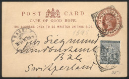 1p. Postal Card Uprated With ½p. (total Postage 1½p.), Sent From Capetown To Switzerland On... - Cap De Bonne Espérance (1853-1904)