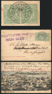 Postcard With View Of 'Ilha Das Cobras', Sent To Rio De Janeiro On 25/NO/1907 From A British Ship, Franked With 1p.... - Autres & Non Classés