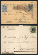 Postal Card And Cover Sent To Switzerland And France In 1899 And 1901, Very Nice! - Autres & Non Classés