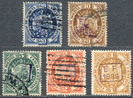 Sc.55/59, 1899 Complete Set Of 5 Overprinted Values, Used, VF Quality, Catalog Value US$202. - Bolivia