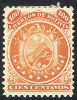 Sc.13, 1868/9 100c. Orange, Mint Original Gum, VF, Catalog Value US$80. - Bolivie