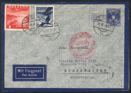 40Gr. Stationery Envelope For Airmail With Additional Postage Of 6S., Sent From Wien To Argentina On 26/JUL/1938 By... - Andere & Zonder Classificatie