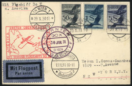 20/JA/1930 Wien - Friedrichshafen - New York: Card Dispatched In Wien On 20/OC/1930 To New York, Carried Via... - Autres & Non Classés