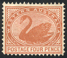 SG.119a, 1902/12 4p. Bistre With Variety: Vertical Watermark, Tiny Defect On Back, Excellent Front, With... - Mint Stamps