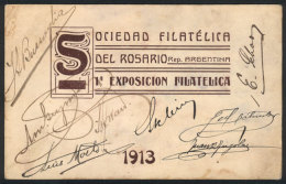 PC Commemorating The 1st Philatelic Exposition Of The Philatelic Society Of Rosario, Year 1913, With Several... - Argentinien