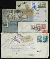 4 Registered Or Express Covers Used In 1950/60s, Very Good Postages! - Andere & Zonder Classificatie