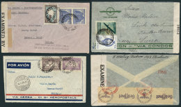 6 Airmail Covers Sent To Switzerland Between 1933 And 1949, Interesting Postages, Very Fine Quality, Market Value... - Sonstige & Ohne Zuordnung