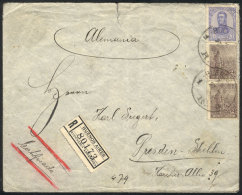 Cover Franked With 20c. San Martín In Oval + 2x 2c. Plowman, Sent By Registered Mail From Buenos Aires To... - Autres & Non Classés
