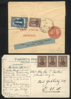 Wrapper + PC Used In 1910/11 With Nice Postages Of The Issue San Martin In Oval, The Latter With Minor Defects,... - Autres & Non Classés