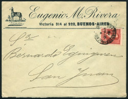 Cover With Advertising Printed Head (VICUÑA Registered Brand Of Eugenio Rivera, Nice Illustration), Franked... - Sonstige & Ohne Zuordnung