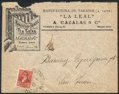 Cover With Advertising Printed Head ("Manufactura De Tabacos A Vapor La Leal") Illustrated With A Pack Of... - Autres & Non Classés