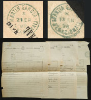4 Telegrams Sent To Martin Garcia Island In 1897/8, All With Blue-green Datestamp: 'MARTÍN GARCIA - T.... - Autres & Non Classés