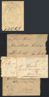 MAIL FROM MILITARY SHIPS: 4 Covers Sent To Buenos Aires (3) And Mercedes In DE/1886, Without Postage, With Blue... - Autres & Non Classés