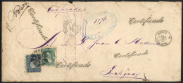 Registered Cover Franked By GJ.39 + 41 (total 35c.) With Mute "circle Of 10 Wedges With Center" Cancel, Along... - Autres & Non Classés