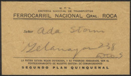 Circa 1950: Cover (telegram Included) Of The Ferrocarril Nacional Gral. Roca Telegraph Service, With Interesting... - Non Classés
