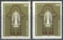 GJ.1971A, 1980 Virgin Of Lujan, Variety: Printed On UNSURFACED PAPER, MNH, Excellent Quality. Along An Example... - Other & Unclassified