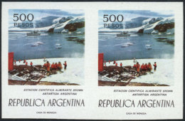 GJ.1762P, 1977/8 500P. Argentine Antarctica, IMPERFORATE PAIR, Excellent Quality, Catalog Value US$150. - Other & Unclassified