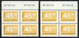 GJ.1730A, 1976 Figures 45P., Block Of 4 On Unsurfaced Paper With Casa De Moneda Wmk, Along An Example On Normal... - Sonstige & Ohne Zuordnung