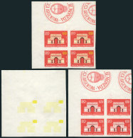 GJ.1484P, Military Academy, Corner IMPERFORATE BLOCK OF 4 (catalog Value US$240), Along 2 Other Imperforate Blocks... - Other & Unclassified