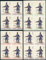 GJ.1325P, 1965 Army Day, IMPERFORATE BLOCK OF 4. Also 3 Other Imperforate Blocks Of 4 In Different Colors (proofs),... - Sonstige & Ohne Zuordnung