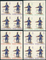 GJ.1325P, 1965 Army Day, IMPERFORATE BLOCK OF 4. Also 3 Other Imperforate Blocks Of 4 In Different Colors (proofs),... - Andere & Zonder Classificatie