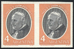 GJ.1280P, 1964 Pope John XXIII, IMPERFORATE PAIR, MNH, Excellent Quality, Rare! - Autres & Non Classés