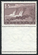 GJ.1050CJ, 3P. Nihuil Dam, WITH LABEL BELOW, Mint No Gum, VF Quality, Very Rare! - Autres & Non Classés