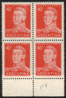 GJ.1040, Block Of 4, The Lower Stamps On JOINT PAPER (end-of-roll Splice), VF! - Other & Unclassified