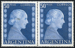 GJ.1022, High Value Of The Eva Perón Issue, Pair, Mint No Gum, Fine Quality! - Andere & Zonder Classificatie