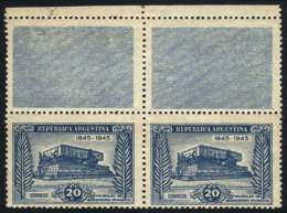 GJ.925CA, Block Of 2 Stamps + 2 Labels, The Left One With RETOUCH, Very Fine! - Autres & Non Classés