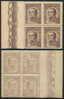 GJ.804, Block Of 4 With Variety: Offset Impression On Back, VF! - Sonstige & Ohne Zuordnung