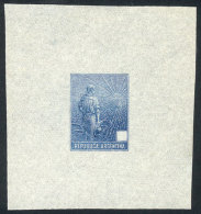 GJ.318, 1911 Plowman, DIE PROOF In Blue, Denomination Box Empty, Printed On Very Thin Paper (Indian), VF! - Other & Unclassified