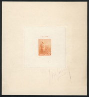 GJ.318, 1911 Plowman 12c., Die Proof With Printing Number C-1003, Printed In Orange On Thin Paper Glued To Card,... - Sonstige & Ohne Zuordnung