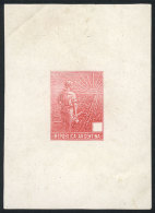 GJ.317, 1911 Plowman, DIE PROOF In Red, Denomination Box Empty, Printed On Thick Paper With Glazed Front, VF! - Autres & Non Classés