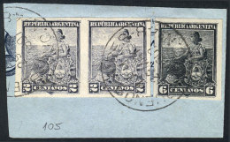 GJ.219P + 223P, Seated Liberty, Fragment Of Cover Franked With IMPERFORATE PAIR Of 2c. + IMPERFORATE Single Of 6c.,... - Sonstige & Ohne Zuordnung